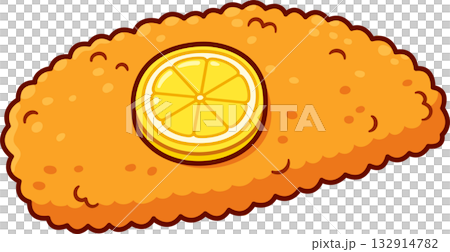 Wiener schnitzel breaded cutlet cartoon drawing Wiener schnitzel breaded cutlet cartoon drawing 132914782