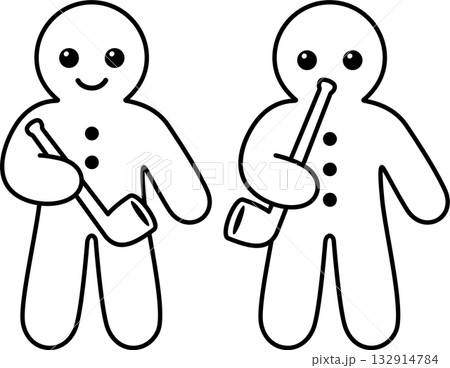 Stutenkerl man shaped pastry line drawing 132914784