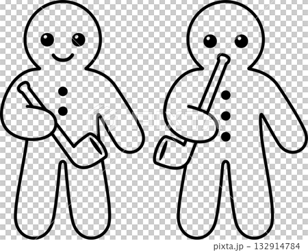 Stutenkerl man shaped pastry line drawing 132914784