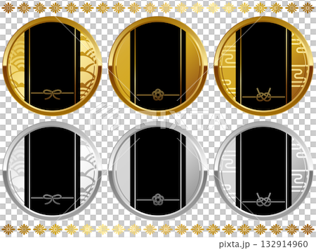 一套6個黑色日式奢華水引相框 132914960