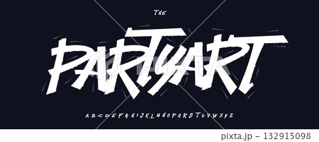 Brushstroke Graffiti Font, Groovy Street Art Alphabet, Handdrawn Urban Letters, Bouncy Italic Marker Script Type for Youth Brand Logo, Music Festival Headline, Bold Marker Typography. Vector Typeset 132915098