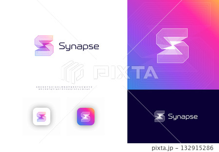 Creative Architect Logo 3D Line Logotype Engineering Technology, Architectural Monogram, Letter S for Architectural Company Business Branding Concept. Vector Illustration 132915286