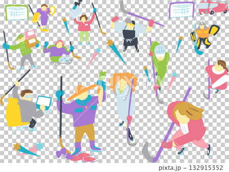 アイスホッケーと社会のコラボレーション – 多様な職業人が力を合わせるチームワーク 132915352