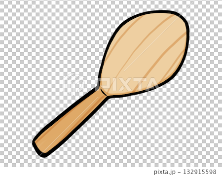 簡單的飯匙示意圖（木質，筆觸） 132915598