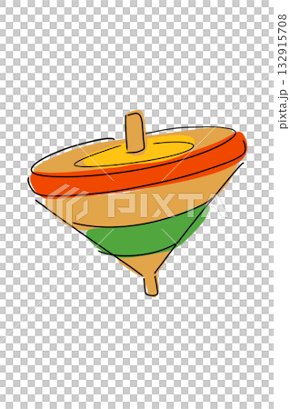 手繪陀螺插圖－新年節慶素材 132915708