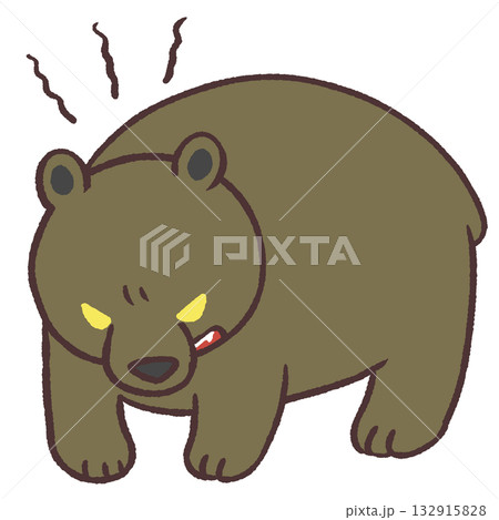 怒っているクマのイラスト 132915828
