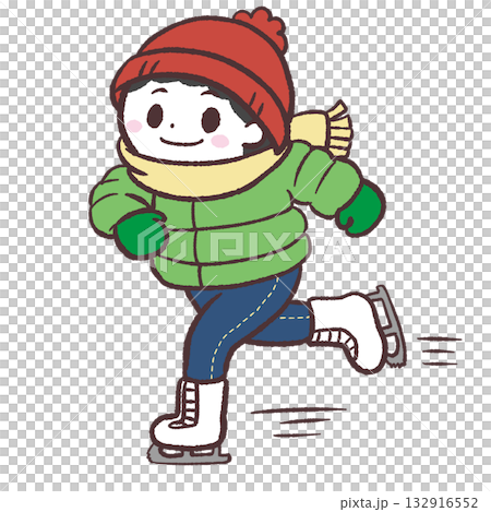 男孩滑冰的插圖 男孩滑冰的插圖 132916552