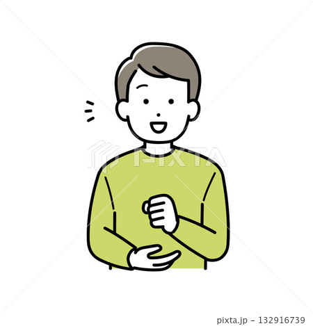 納得する若い男性のイラスト 納得する若い男性のイラスト 132916739