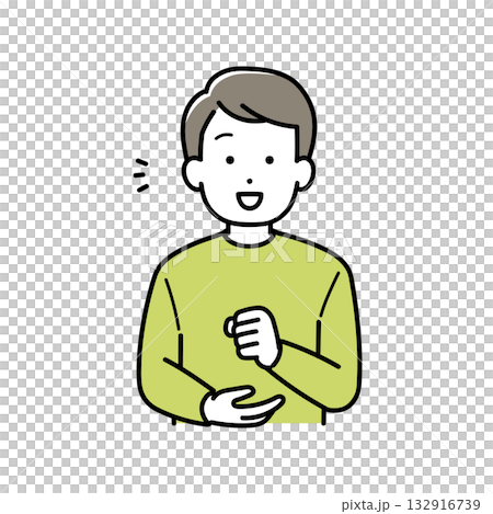 納得する若い男性のイラスト 納得する若い男性のイラスト 132916739