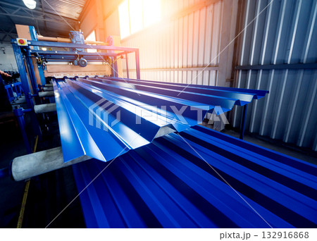 Metal sheet forming machine at the modern metalwork factory. Metal sheet forming machine at the modern metalwork factory. 132916868