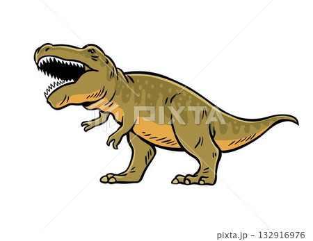 Cartoon T-rex dinosaur vector illustration 132916976