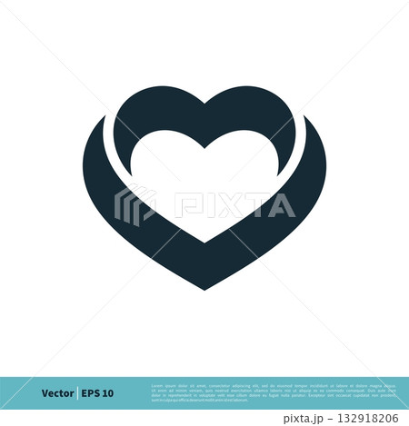 Love Heart Swoosh Icon Vector Logo Template Illustration Design. Vector EPS 10. Love Heart Swoosh Icon Vector Logo Template Illustration Design. Vector EPS 10. 132918206