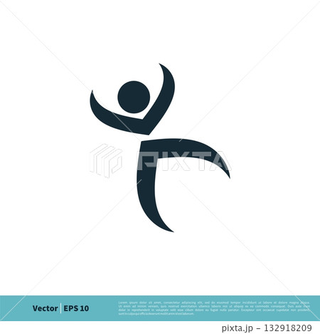 Swoosh Human Shape, Human Figure Icon Vector Logo Template Illustration Design. Vector EPS 10. 132918209