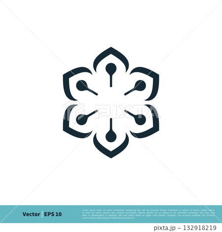 Flower Ornamental Decoration Icon Vector Logo Template Illustration Design. Vector EPS 10. 132918219