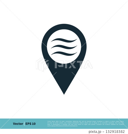 Wind Pointer / Pin Icon Vector Logo Template Illustration Design. Vector EPS 10. 132918382