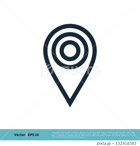 Line Art Pointer / Pin Icon Vector Logo Template Illustration Design. Vector EPS 10. Line Art Pointer / Pin Icon Vector Logo Template Illustration Design. Vector EPS 10. 132918383
