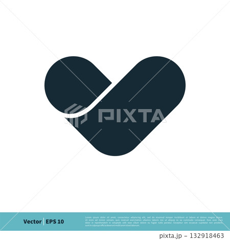 V Letter of Heart Icon Vector Logo Template Illustration Design. Vector EPS 10. V Letter of Heart Icon Vector Logo Template Illustration Design. Vector EPS 10. 132918463