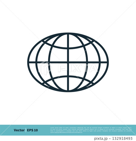 Globe Line Art Icon Vector Logo Template Illustration Design. Vector EPS 10. 132918493