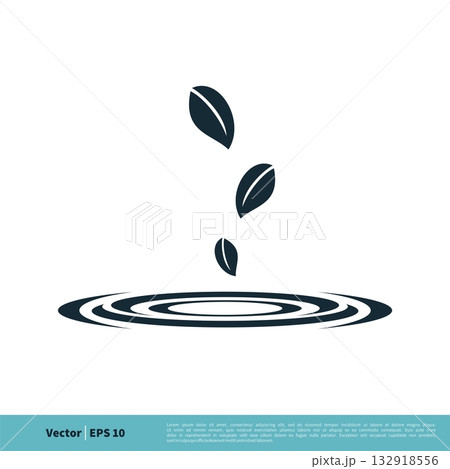 Drop Leaves Icon Vector Logo Template Illustration Design. Vector EPS 10. Drop Leaves Icon Vector Logo Template Illustration Design. Vector EPS 10. 132918556