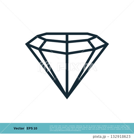 Diamond Line Art Icon Vector Logo Template Illustration Design. Vector EPS 10. 132918623