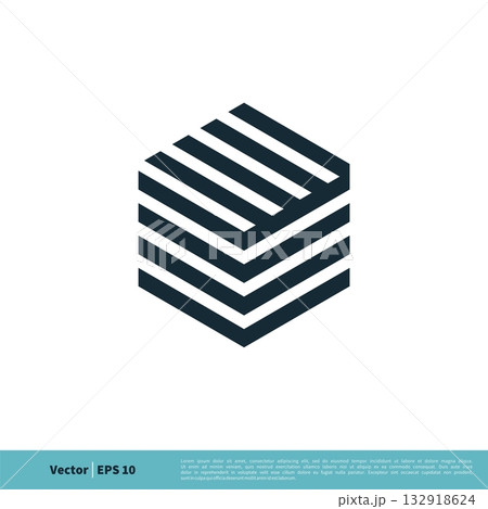 Hexagon Lines Icon Vector Logo Template Illustration Design. Vector EPS 10. 132918624