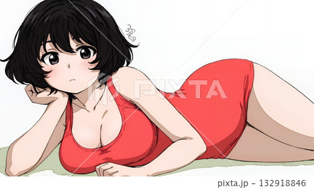 クリスマスファッションの若い女性