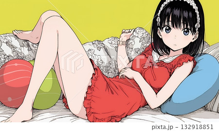 クリスマスファッションの若い女性