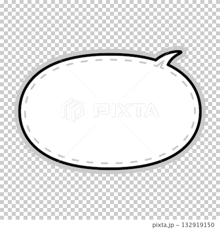 シンプルな吹き出しのイラスト 横長 楕円形 シンプルな吹き出しのイラスト 横長 楕円形 132919150