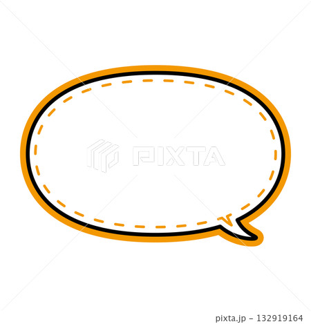 シンプルな吹き出しのイラスト　横長　楕円形 132919164