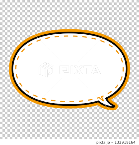 シンプルな吹き出しのイラスト　横長　楕円形 132919164