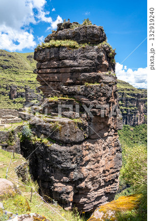 Inner View of Waqrapukara Archaeological Site in the Andean Highlands, Peru 132919240