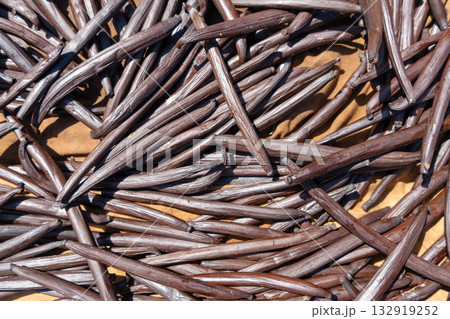 Fresh Tahitian Vanilla Pods Drying on Tahaa Island, French Polynesia 132919252