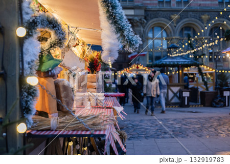 Winter Fair for the New Year and Christmas holidays, food houses in Tallinn Estonia 132919783