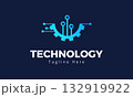 Vector Digital Tech Logo,  Gear & Electronic factory sign, Technology icon for cog wheels,  Design Elements for a Modern Business Identity 132919922
