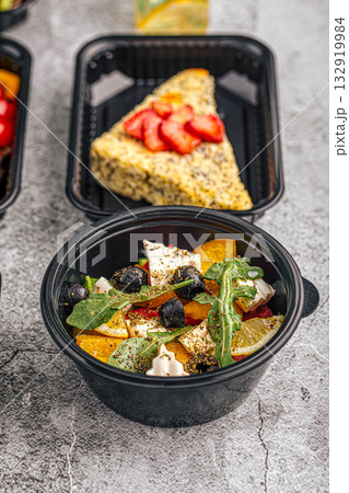 Fresh vegetable salad with feta and olives Fresh vegetable salad with feta and olives 132919984