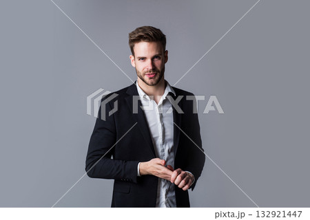 male with fashionable groomed hair and beard, employee male with fashionable groomed hair and beard, employee 132921447