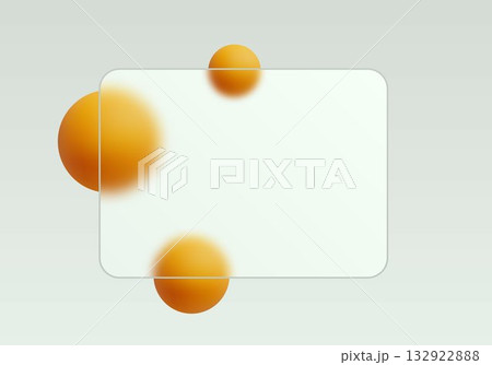 Three bright orange spheres surround a transparent rectangular frame on a light gray background. Eps 10 132922888