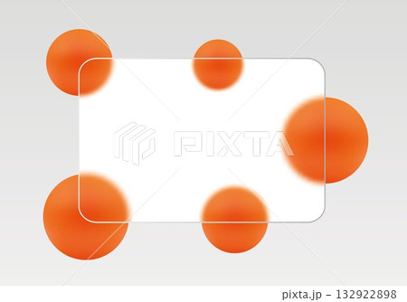 Contrasting minimalism: black 3D balls on a light background, framed by a transparent rectangle. Eps 10 132922898