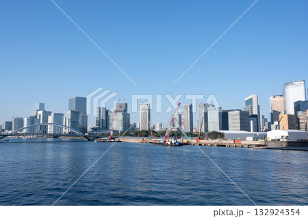 勝鬨橋から築地大橋方面を見た風景 132924354