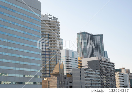 勝どきの高層マンション群の風景 勝どきの高層マンション群の風景 132924357