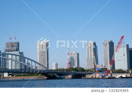 隅田川テラスから汐留方面を見た風景 隅田川テラスから汐留方面を見た風景 132924365