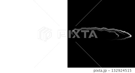 透明背景と黒背景の奥行きのある白い電光アークリング 132924515