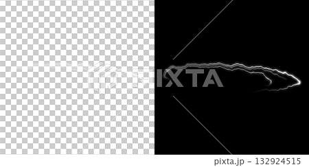 透明背景と黒背景の奥行きのある白い電光アークリング 132924515