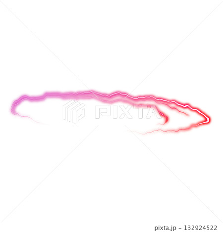 透明背景の奥行きのある赤い電光アークリング 132924522