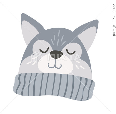Winter hat wolf muzzle design Winter hat wolf muzzle design 132924582