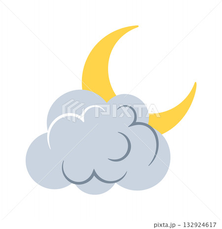 Cloudy night weather condition symbol 132924617