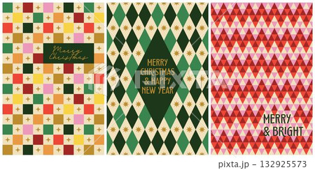 Merry Christmas Triangle Postcards 132925573