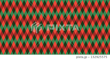 Rhombus Red Green Christmas Pattern 132925575