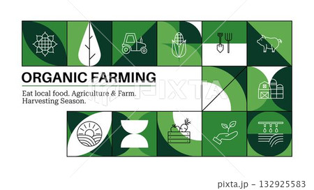 Organic Farming Geometric Concept Organic Farming Geometric Concept 132925583
