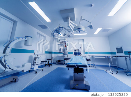 Modern equipment in operating room. Medical devices for neurosurgery. Modern equipment in operating room. Medical devices for neurosurgery. 132925830